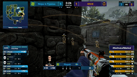 Plopski 180度拉枪完成三杀