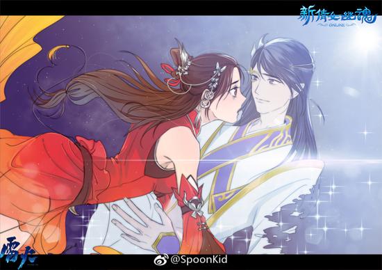 大手画师绘出新倩女幽魂玩家cp恩爱百态