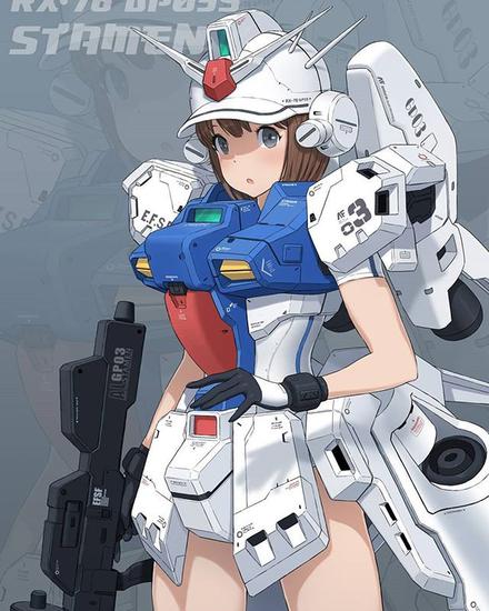 韩国画师绘制高达女孩 可爱妹子穿机甲