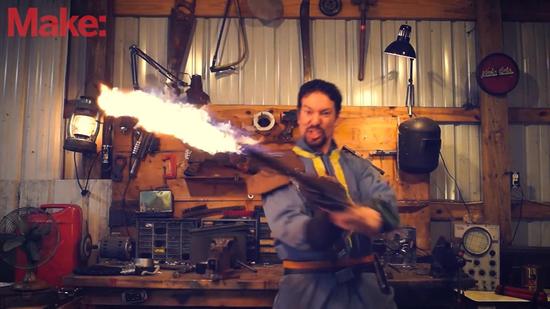 技术宅自制《辐射4》一比一火焰刀