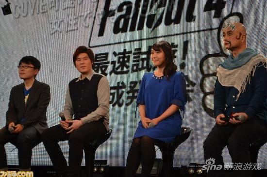 《辐射4》日文版男女主角配音演员（左二，左三）