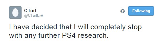 黑客表示将终止PS4的破解工作