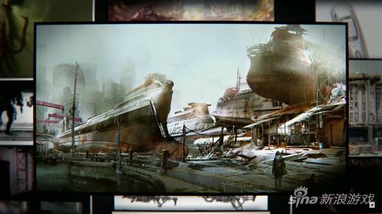 在下面这张图片的左上角有大章鱼的形象（《辐射4》如果能有这样的大海怪简直太棒了）