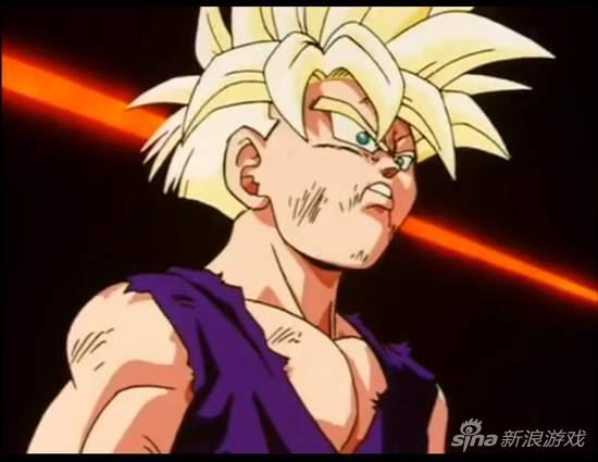 七龙珠中赛鲁在悟饭面前踩碎16号的头部，悟饭在盛怒之下爆气变身为超级赛亚人2