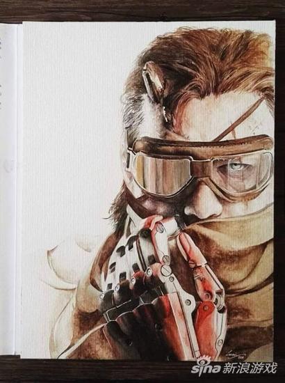 亲手绘画的《合金装备5：幻痛》水彩画