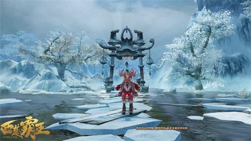 图3 白马湖遭冰冻，行人可在湖面走