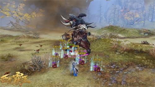 图6 凶兽死亡后将掉落大量百兽宝箱，路人也能参与哄抢