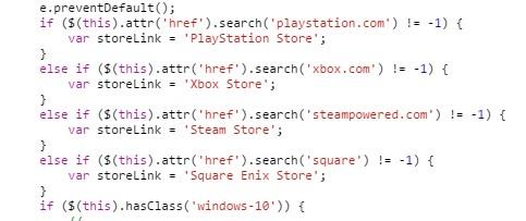 《最终幻想15》官网页面出现PC版代码