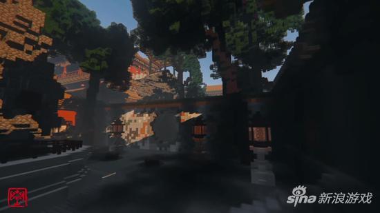 光影交错的御花园风景