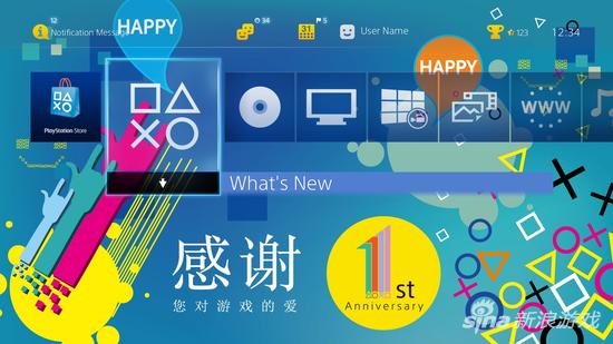 周年庆PS4®主题示意图