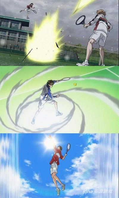 网球王子中的夸张画面