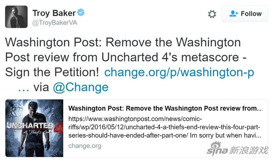 Petition · Remove the Washington Post review from Uncharted 4's metascore ·