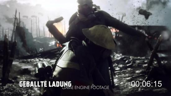 被击倒的士兵背后背着"集束装药". 通常用来破坏坦克。