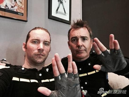 Troy Baker 和 Nolan North在《神秘海域4》中的动作捕捉照片