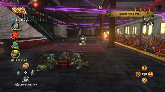 忍者神龟们在拆炸弹……