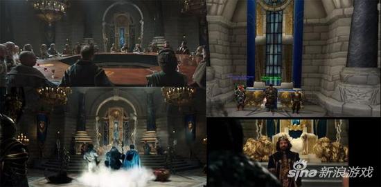 游戏中王座旁几只萌萌的狮子也都忠实还原了