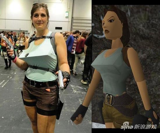 国外妹子cos古墓丽影劳拉 胸部神还原