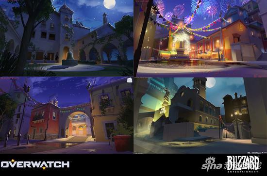 国外大触自绘《守望先锋》精美地图