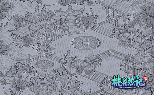 《桃花源记2》剑门关线稿