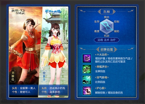 电视剧《微微一笑很倾城》刘颖伦饰演游戏角色造型原型——倩女幽魂女医师