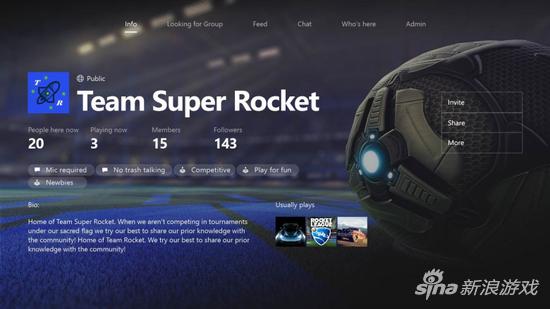 Xbox Live的俱乐部功能