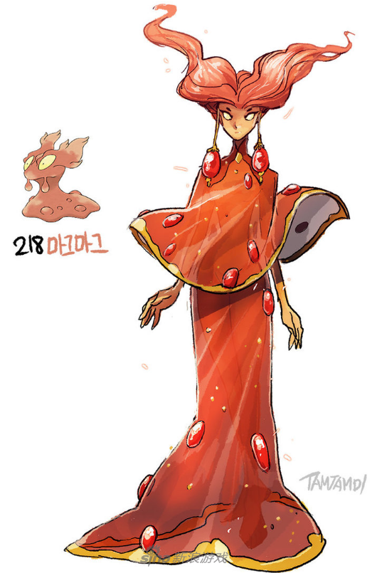 口袋妖怪被韩国画师拟人化火伊布变性感女郎