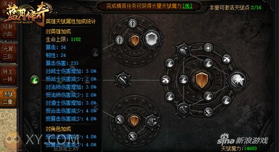 与众不同 XY游戏《蓝月传奇》天赋上限再突破