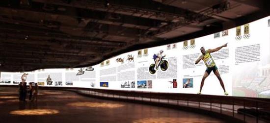 （奥运百米长卷展示）