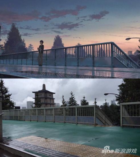 新海诚提到的天桥，如今这里已经被圣地巡礼的游客所占领