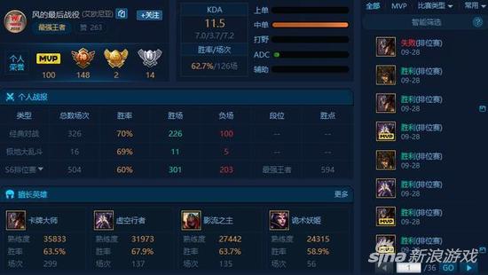 若风王者号的战绩截图