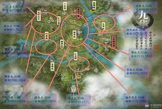 《天涯明月刀》全地图宠物抓取坐标一览