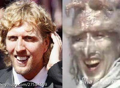 银角大王的欧洲血统（左为德国篮球明星诺维茨基）