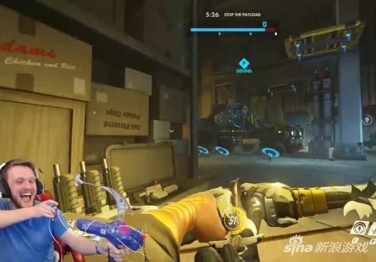 《守望先锋》主播真弓箭操控半藏 随缘箭拿双杀