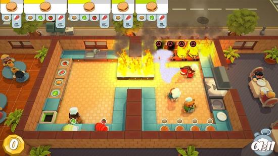 《胡闹厨房》（Overcooked）游戏截屏。图片来源：Team17 Digital Ltd