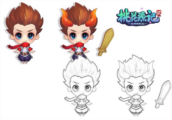 图6 《桃花源记2》萌宝设定线稿