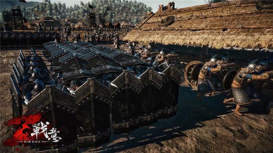 撞车在士兵掩护下前进