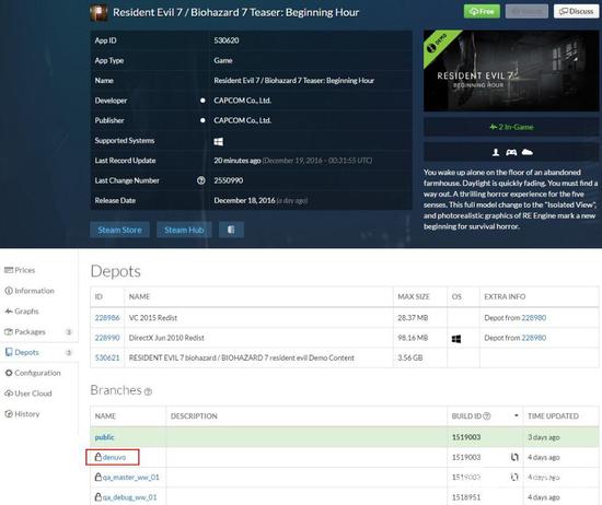 《生化危机7》确认采用D加密技术