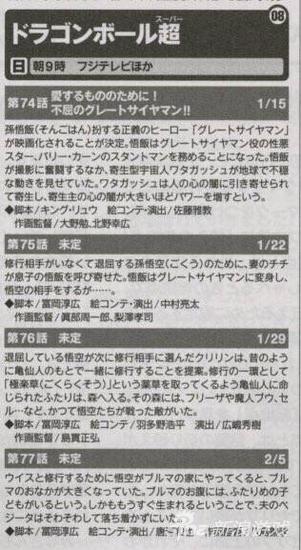 动画第74集至77集文字情报