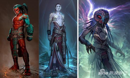 风格独特的《战神》概念设计图，融入了玛雅文明的特质