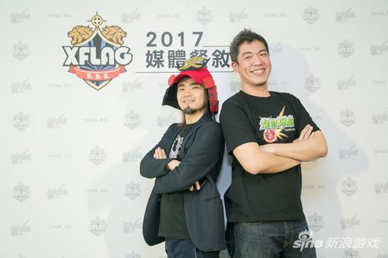　　左为《怪物弹珠》制作人 株式会社董事 木村弘毅，右为《怪物弹珠》台港澳市场行销主任 重谷罗利