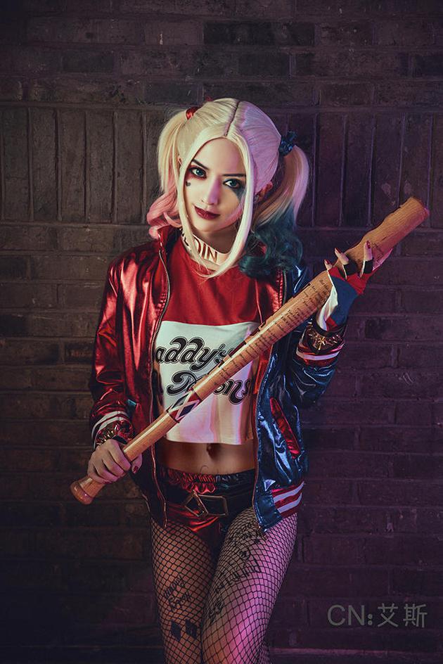 金发黑丝小蛮腰自杀小队小丑女哈莉奎茵国内cos
