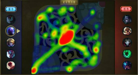 图8：与WE第二场比赛中Doinb走位热点