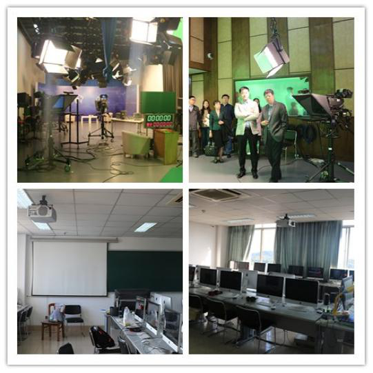 考察演播厅、计算机实训基地