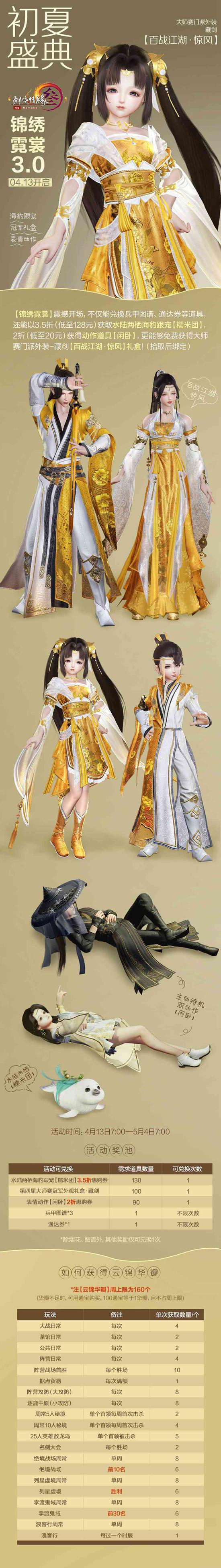 “锦绣霓裳”增值活动