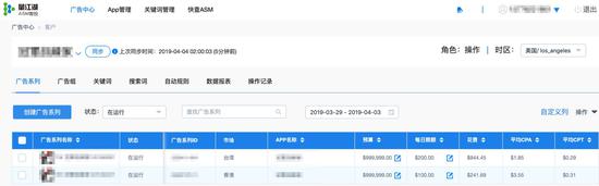 （某APP港台区域投放数据统计）