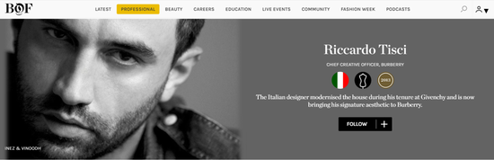 （Riccardo Tisci入选BoF 500）