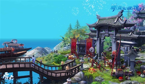 龙舟河岸，旗盖如云锣鼓喧天