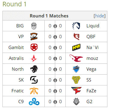 传奇阶段首轮对阵