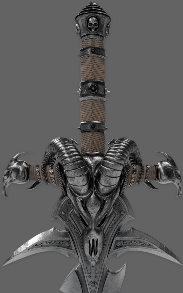 玩家原创作品巫妖王阿尔萨斯霜之哀伤三维模型