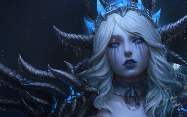 魔兽画作冷艳系美人冰霜巨龙小姐姐辛达苟萨